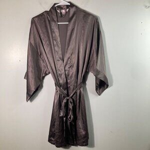 Womens Victorias Secret Angels Wrap Robe Satiny Feel Brown M/L Pockets Polyester